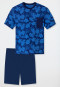 Pyjama short Organic Cotton borstzak bladeren blauw - Nightwear