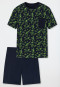 Pyjama kort biologisch katoen borstzak surfer donkerblauw - Ocean Flow