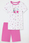 Short pajamas organic cotton cat cherries white / pink - Cat Zoe