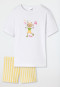 Schlafanzug kurz Organic Cotton Katze Libellen Streifen weiß - Cat Zoe