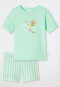 Schlafanzug kurz Organic Cotton Katze Papierboot Streifen mint - Cat Zoe