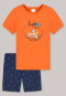 Schlafanzug kurz Organic Cotton Ratte Schlauchboot orange - Rat Henry