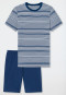 Pigiama corto a righe realizzato in cotone biologico, blu scuro - Summer Camp