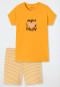 Korte pyjama biologisch katoen strepen hart geel  Happy Summer