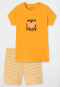 Short pajamas organic cotton stripes heart yellow - Happy Summer