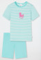 Pajamas short organic cotton stripes horse pink - Nightwear