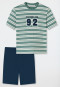 Schlafanzug kurz Organic Cotton Streifen Baseball mineral - Nightwear