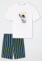Schlafanzug kurz Organic Cotton Streifen Baseball weiß - Nightwear