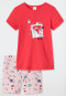 Pyjama court coton bio animaux de rêve rouge - Girls World
