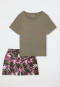 Korte pyjama met palmbomen, jade - Modern Nightwear