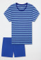 Schlafanzug kurz Ringel aqua - Casual Essentials