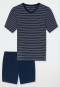 Short pyjamas striping dark blue - Long Life Soft