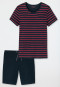 Pajamas short stripes dark blue-red - selected! premium inspiration