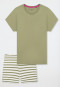Pigiama corto a righe color tiglio - Casual Essentials