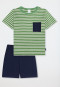 Schlafanzug kurz Ringel linde - Kids Nightwear