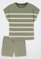 Schlafanzug kurz Streifen jade - Casual Nightwear