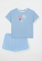 Korte pyjama van sweatshirtstof met hartjes, Happy pacific blue - Teens Nightwear