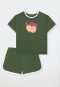 Pyjama court en molleton, couleur lime olive - Teens Nightwear