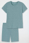 Pyjama court tencel silhouette en A pois bleu-gris - Minimal Comfort Fit