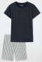 Schlafanzug kurz Tencel nachtblau - Pure Stripes