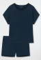Schlafanzug kurz Tencel Oversized-Shirt dunkelblau - selected! premium