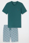 Pyjama court avec une encolure en V, motif ananas, vert - « 95/5 »