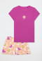Pigiama corto con motivo agrumi fucsia - Teens Nightwear