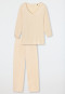 Pajamas long 3/4-length sleeves Tencel V-neck sahara - selected! premium inspiration