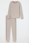 Schlafanzug lang Bio-Baumwolle natur - Casual Nightwear