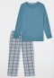Pyjama long bleu-gris - Comfort Essentials