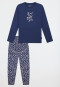 Pyjama lange pyjama met dierenprint jeansblauw - Teens Nightwear