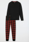 Pajamas long cuffs check black - Family