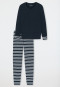 Pyjama longs bords-côtes bleu nuit - Casual Essentials