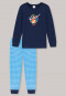 Schlafanzug lang Bündchen Organic Cotton Ringel Pirat dunkelblau - Capt´n Sharky