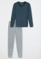 Pyjama lange manchetten gestreepte jeansblauw - Casual Essentials