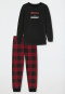 Pajamas long cuffs winter check black - Family