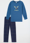 Pajamas long dragon checks blue - Boys World