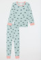 Pyjama lange fijnrib manchetten regenboog munt - Kids Nightwear