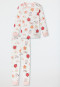 Pyjamas long fine rib ladybug flowers off-white - Natural Love