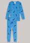 Pyjama long côtelé Organic Cotton baleines bleu - Natural Love