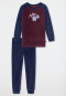 Pajamas long fleece cuffs winter mountains rat mauve - Rat Henry