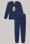 Pyjama long en tissuy éponge à bords-côtes, motif étoiles et robot, bleu nuit - Boys World