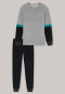 Pajamas long terry organic cotton cuffs block stripe anthracite - Acid Brights