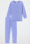 Schlafanzug lang Frottee Organic Cotton Bündchen Sterne flieder - Girls World
