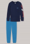 Pyjama lang interlock manchetten Hai letters donkerblauw - Capt'n Sharky