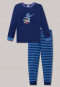 Pyjama long en interlock à bords-côtes avec rayures et requin pirate bleu foncé - Capt'n Sharky