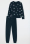 Pajamas long interlock cuffs dream motifs midnight blue - Nightwear