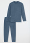 Schlafanzug lang Interlock jeansblau - Selected Premium Warming