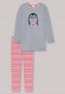 Schlafanzug lang Interlock Organic Cotton Pinguin Herzen grau-meliert - Girls World