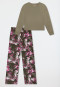 Schlafanzug lang Interlock Palmen jade - Modern Nightwear